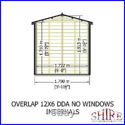 12x8 WOODEN GARDEN SHED APEX ROOF WINDOWLESS FLOOR DOUBLE DOOR STORAGE 12ft 8ft