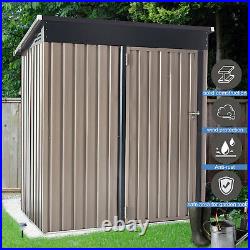 5x3FT Garden Shed Galvanised Metal Shed Outdoor Storage Tool Small House with Door