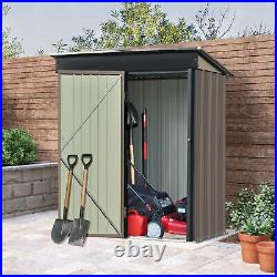 5x3FT Garden Shed Galvanised Metal Shed Outdoor Storage Tool Small House with Door