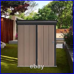 5x3ft Lockable Garden Shed Outdoor Tool Storage Shed Pent Roof Small House Brown