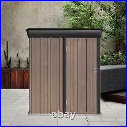 5x3ft Lockable Garden Shed Outdoor Tool Storage Shed Pent Roof Small House Brown
