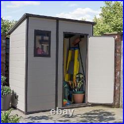 6 x 4 ft Keter Manor Pent Outdoor Garden Storage Shed in Beige/Brown Model 219