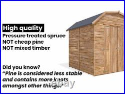 8 x 8 Dutch Barn Style Garden Shed Tool Storage Workshop Heavy Duty Timber