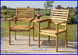 Acacia Hardwood Garden Bench 2 Seat or Companion Outdoor Furniture Florence