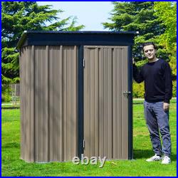 Brown Metal Garden Tools Storage Shed With Pent Roof Container Organize SHEDS UK