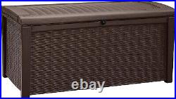 Brown XXL Large Outdoor Storage Shed Garden Furniture Lockable Waterproof Box