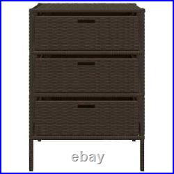 Chaduof Garden Storage Cabinet Brown 55x59x80 Poly Rattan, Garden Storage A2Z5