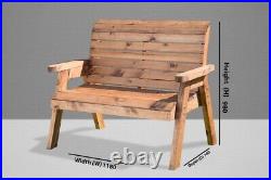 Charles Taylor 2 Seater Wooden Garden Bench Hand Made Traditional SPECIAL OFFER
