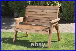 Charles Taylor Hand Made Traditional 2 Seater Wooden Garden Bench Furniture