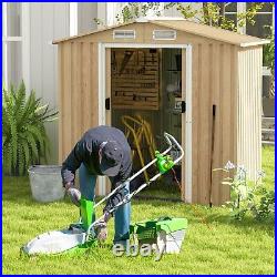 Costway6' x 4' Outdoor Storage Shed Galvanized Metal Tool House Garden Tool Shed