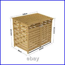 Double/ Triple Wooden Wheelie Bin Store Cupboard Shed For Garden Storage Dustbin