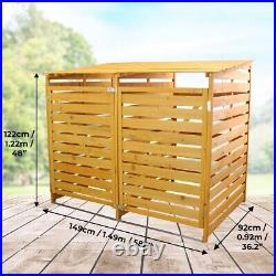 Double Wheelie Bin Storage Lockable Wooden Shed Outdoor Garden Dustbin Store