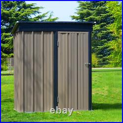 Garden Shed Outdoor Tool Storage House Container with Metal Roof Brown 6X5FT UK