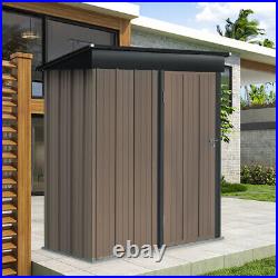 Garden Shed Outdoor Tool Storage House Container with Metal Roof Brown 6X5FT UK