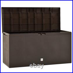 Garden Storage Box 114cm Outdoor Cushion Deck Chest Anthracite/Brown vidaXL