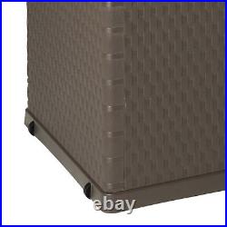 Garden Storage Box 420 L Brown Lockable Outdoor Cushion Chest Utility W8L7