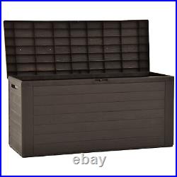 Garden Storage Box Brown 116cm Outdoor Patio Cushion Deck Pillow Chest M3Y8