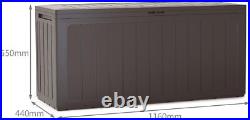 Garden Storage Box, Large, 280L Waterproof, Brown