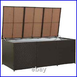 Garden Storage Box Poly Rattan 180x90x75 cm Brown Practical Set
