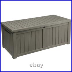 Garden Storage Box Waterproof Heavy Duty 450L Large Resin Outdoor Deck Container
