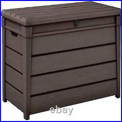 Keter Brightwood 454L Outdoor Garden Storage Box Furniture Brown