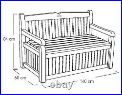 Keter Eden Garden Patio Storage Bench Box 265L Beige/Brown Lockable & Waterproof