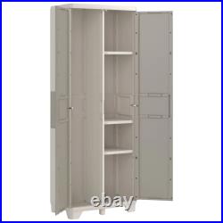 Keter Garden Storage Cabinet Wood Cream&Taupe High Storage Cabinet Multi Sizes K