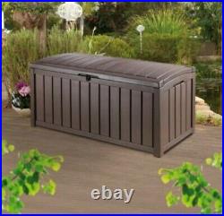Keter Premium Wood Effect Brown Garden Storage Unit Container Box Extra Large