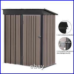 Metal Garden Shed Outdoor Tools Storage Box Apex Roof With Base Backyard Patio UK