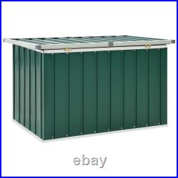 Metal Garden Storage Box Utility Chest Trunk Shed Store Toolbox Hinged Lid