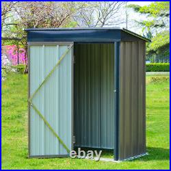 Metal Shed Garden Sheds Outdoor Tools Storage Box Apex Roof with Lockable Door