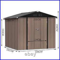 Metal Sheds 4X6, 6X8, 8 X 8, 10 X 8 ft Storage Garden Shed with Floor Steel Base