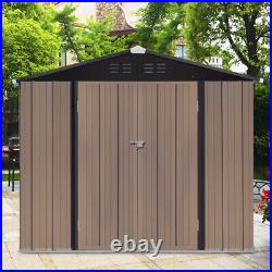 Metal Sheds 4X6, 6X8, 8 X 8, 10 X 8 ft Storage Garden Shed with Floor Steel Base