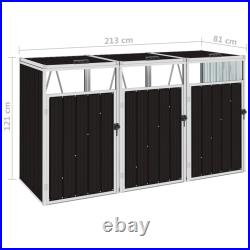 Metal Wheelie Bin Storage Shed Steel for 1/2/3/4 Trash Can Container Garden Box