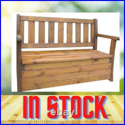 NEW! WOODEN SOLID HEAVY GARDEN STORAGE BENCH BOX 120cm 4ft impregnated pine wood