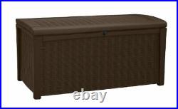 New Borneo Outdoor Storage Box Garden Furniture Brown 129.5 X 70 X 62.5 Cm Uk