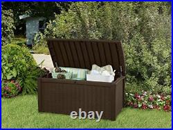 New Borneo Outdoor Storage Box Garden Furniture Brown 129.5 X 70 X 62.5 Cm Uk