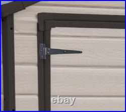 Outdoor Apex Double Door Garden Storage Shed 6 X 5ft Beige Brown Wood Effect