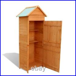 Outdoor Garden Patio Balcony Small Storage Shed Cabinet Unit Wooden Wood Brown