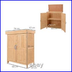 Outdoor Garden Storage Tool Shed Cabinet Wooden Box Shelves Organizer Cupboard