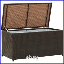 Outdoor Storage Box Garden Patio Chest Lid Poly Rattan Cushion Shed Box UK