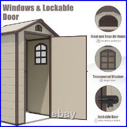 Outdoor Storage Shed Weather Resistant Garden Tool Organizer House Lockable Door