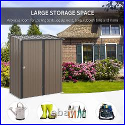 Outsunny Outdoor Storage Shed Steel Garden Shed with Lockable Door for Garden