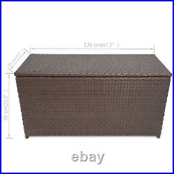 Patio Garden Storage Chest Box Furniture Brown Poly Rattan New K7O0