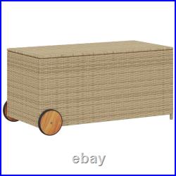 Poly Rattan Garden Storage Box Outdoor Utility Shed Cushion Chest Bench Trunk