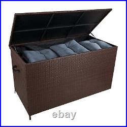 Rattan Garden Storage Box 138cm Large Cushion Chest 582L Outdoor Patio