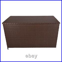 Rattan Garden Storage Box 138cm Large Cushion Chest 582L Outdoor Patio