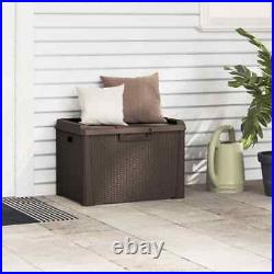 Rattan- Garden Storage Box in Brown Polypropylene Storage /Chair with I9B1