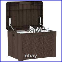 Rattan- Garden Storage Box in Brown Polypropylene Storage /Chair with I9B1