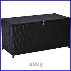 Rattan Storage Box Garden Weave Furniture Patio Cabinet Waterproof Dark Brown